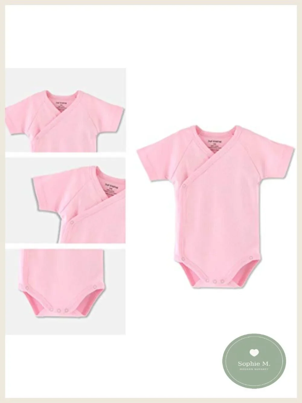 Baby Boys Girls Kimono Bodysuit Cotton Side-Snap Short Sleeve Pack